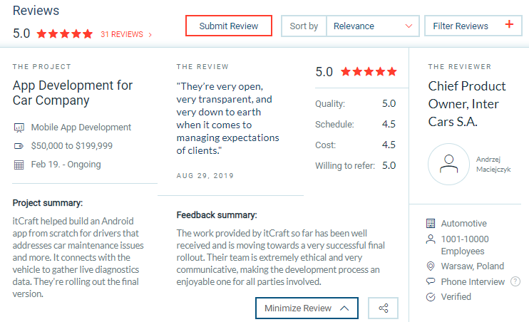 itcraft client reviews