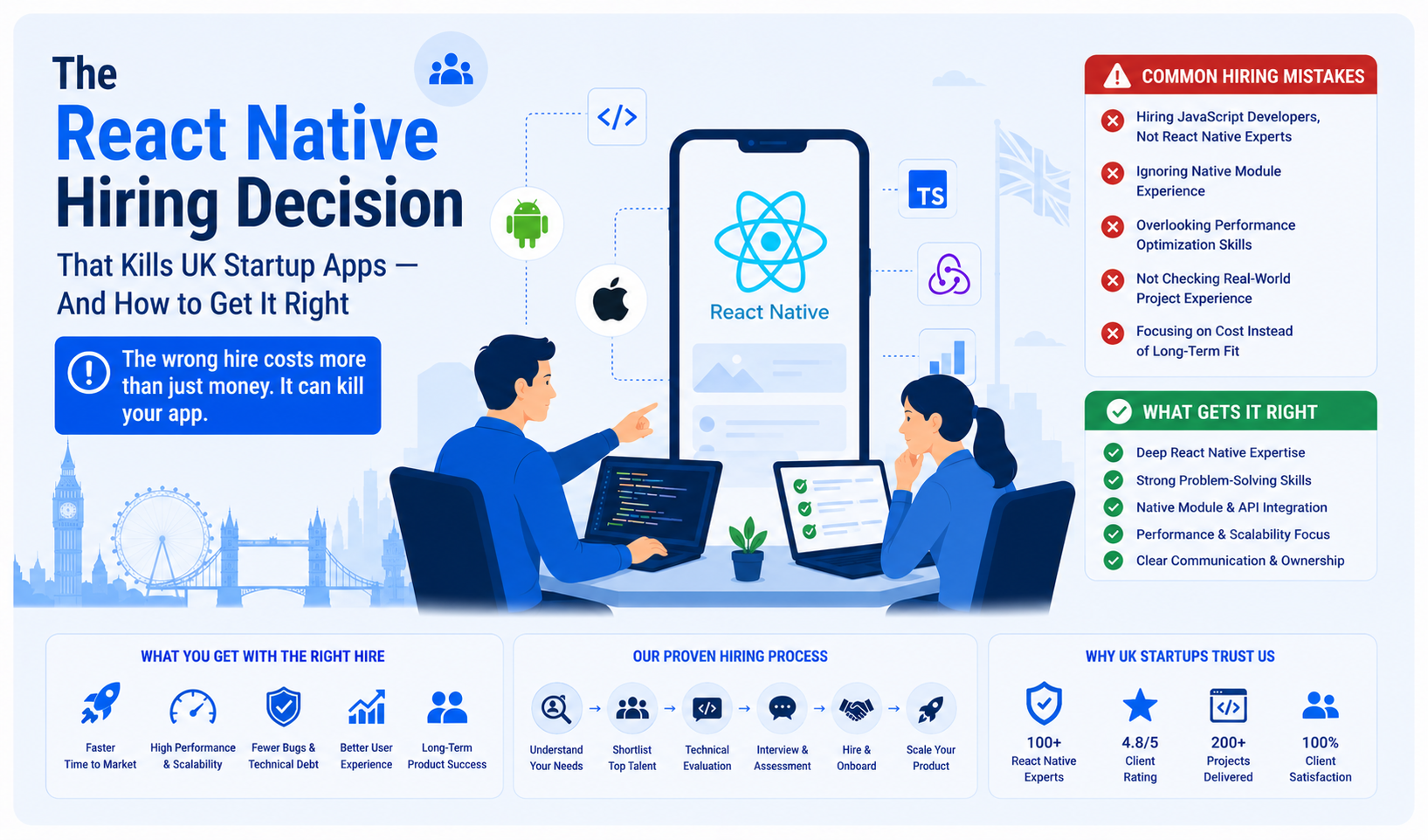 Hire React Native Developers for Startup App Project UK