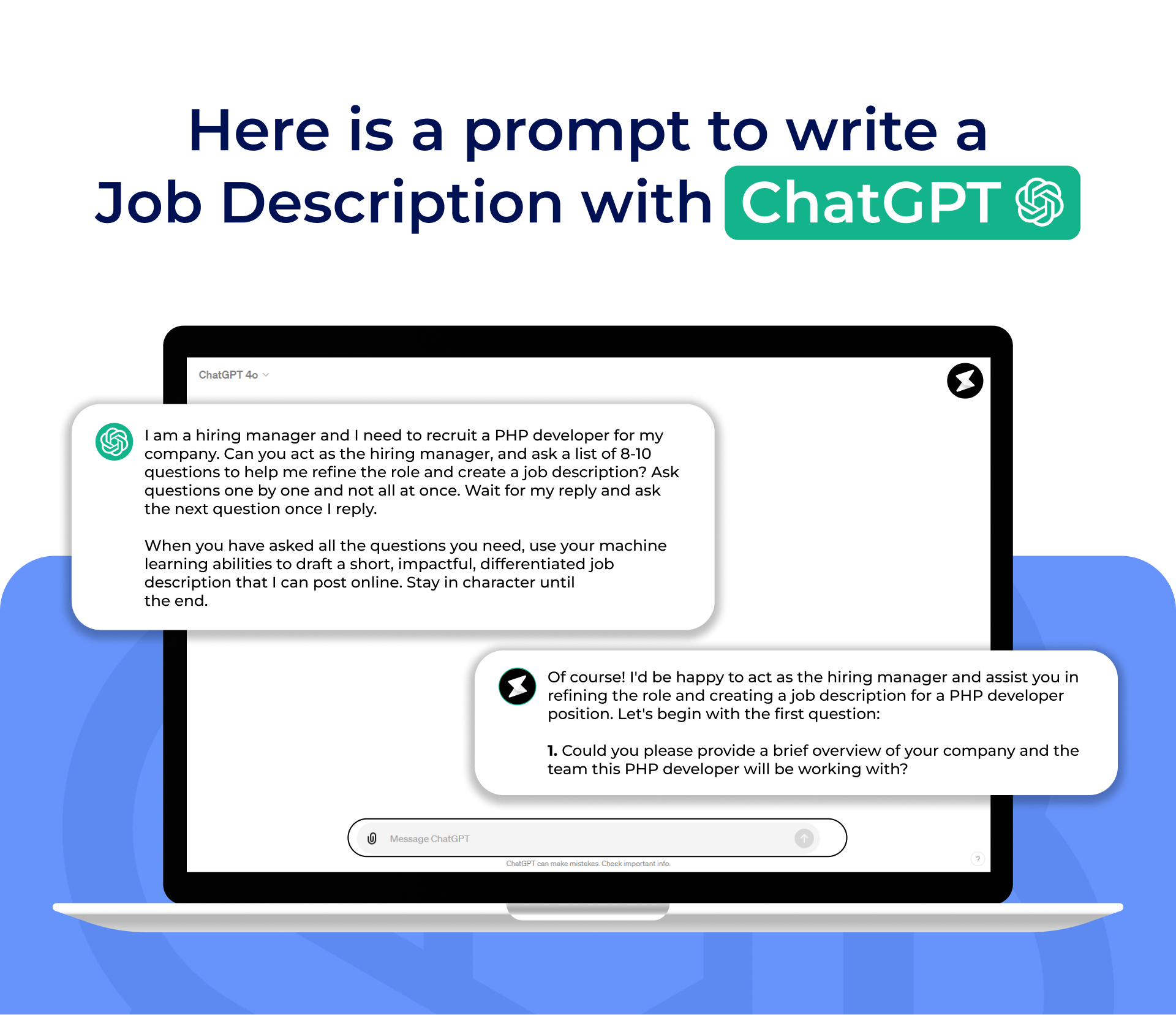 ChatGPt prompt to write a job description